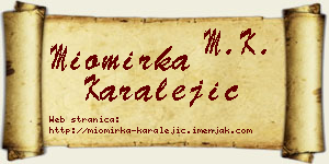 Miomirka Karalejić vizit kartica